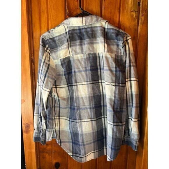 Universal Thread Plaid Button-Down Shirt Casual‎ Long Sleeve Blue Gray XS - Picture 2 of 3
